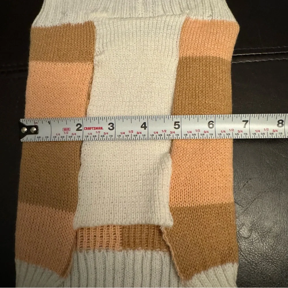 Tan and Orange Dog Sweater Hugs and Snugs Pawsitively Fun Size Small NWT